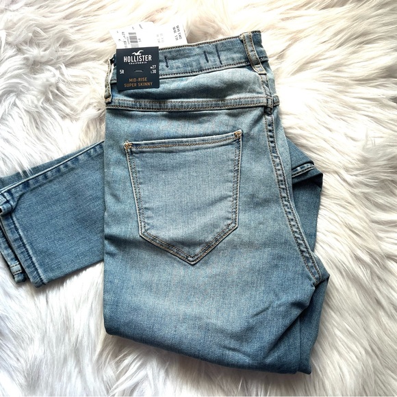 HOLLISTER•Midrise super skinny ripped stretch jeans 5R/27 NWT - Picture 3 of 7
